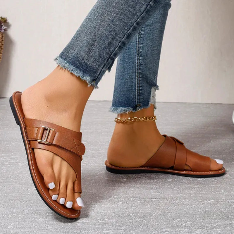 Sandales Confortables avec Détails Métalliques pour Femmes