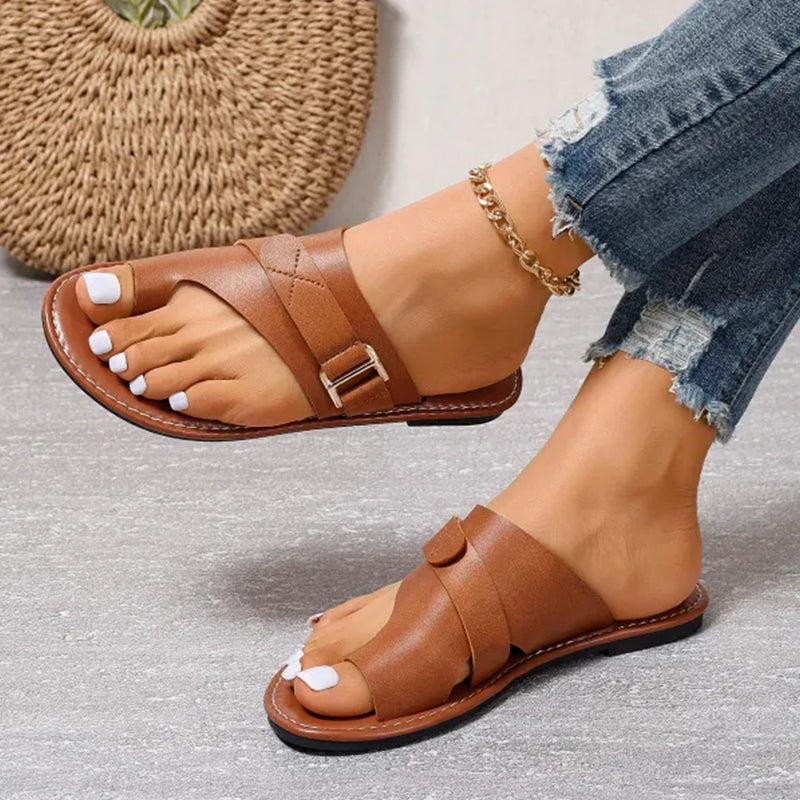 Sandales Confortables avec Détails Métalliques pour Femmes