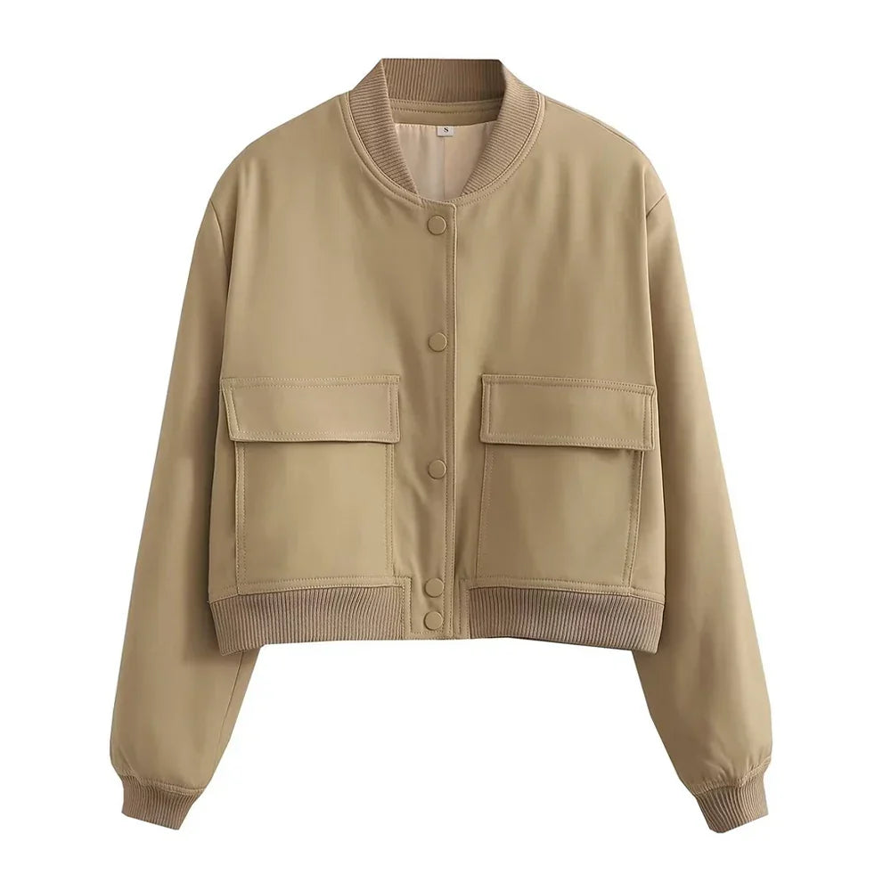 Veste Bomber à Col Montant pour Femme