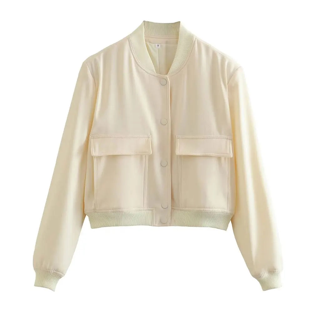 Veste Bomber à Col Montant pour Femme