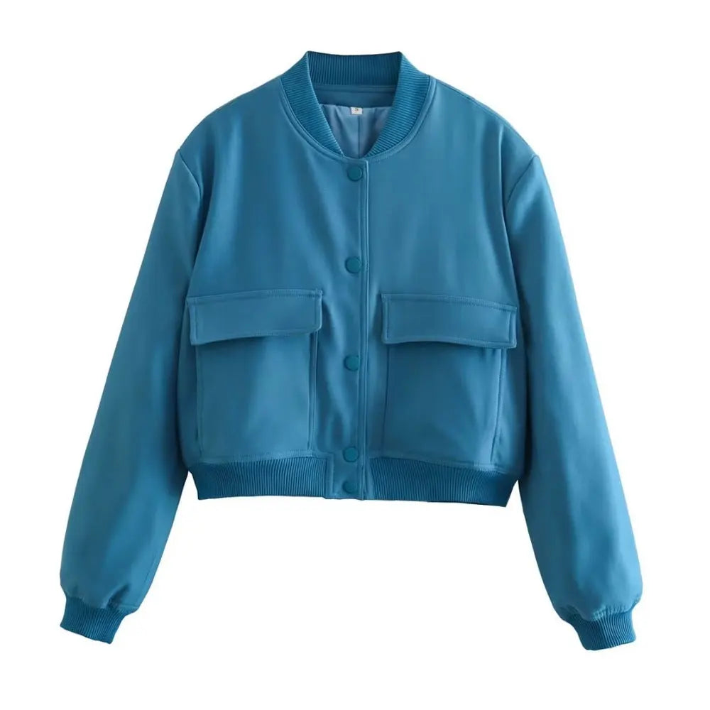 Veste Bomber à Col Montant pour Femme