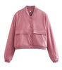 Veste Bomber à Col Montant pour Femme
