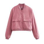 Veste Bomber à Col Montant pour Femme