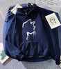 Sweat à Capuche Imprimé Chat Style Minimaliste pour Femmes