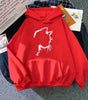 Sweat à Capuche Imprimé Chat Style Minimaliste pour Femmes