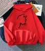 Sweat à Capuche Imprimé Chat Style Minimaliste pour Femmes