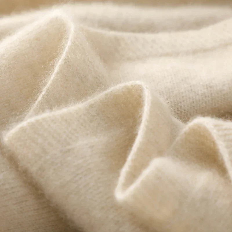 Pull en Laine à Capuche et Col en V pour Femme