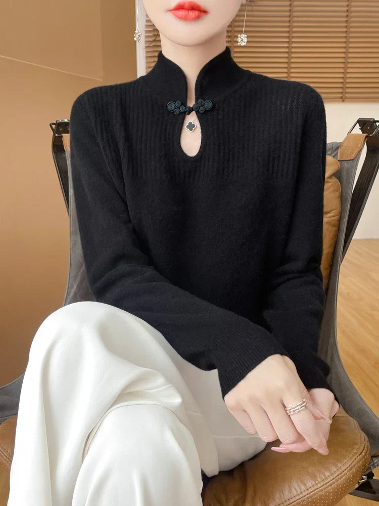 Pull en Laine à Col Montant pour Femme