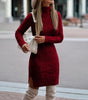 Robe Mini Tricotée à Col Roulé pour Femmes