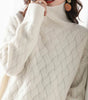 Pull Oversize Torsadé Manches Longues à Col Roulé pour Femme