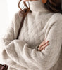 Pull Oversize Torsadé Manches Longues à Col Roulé pour Femme