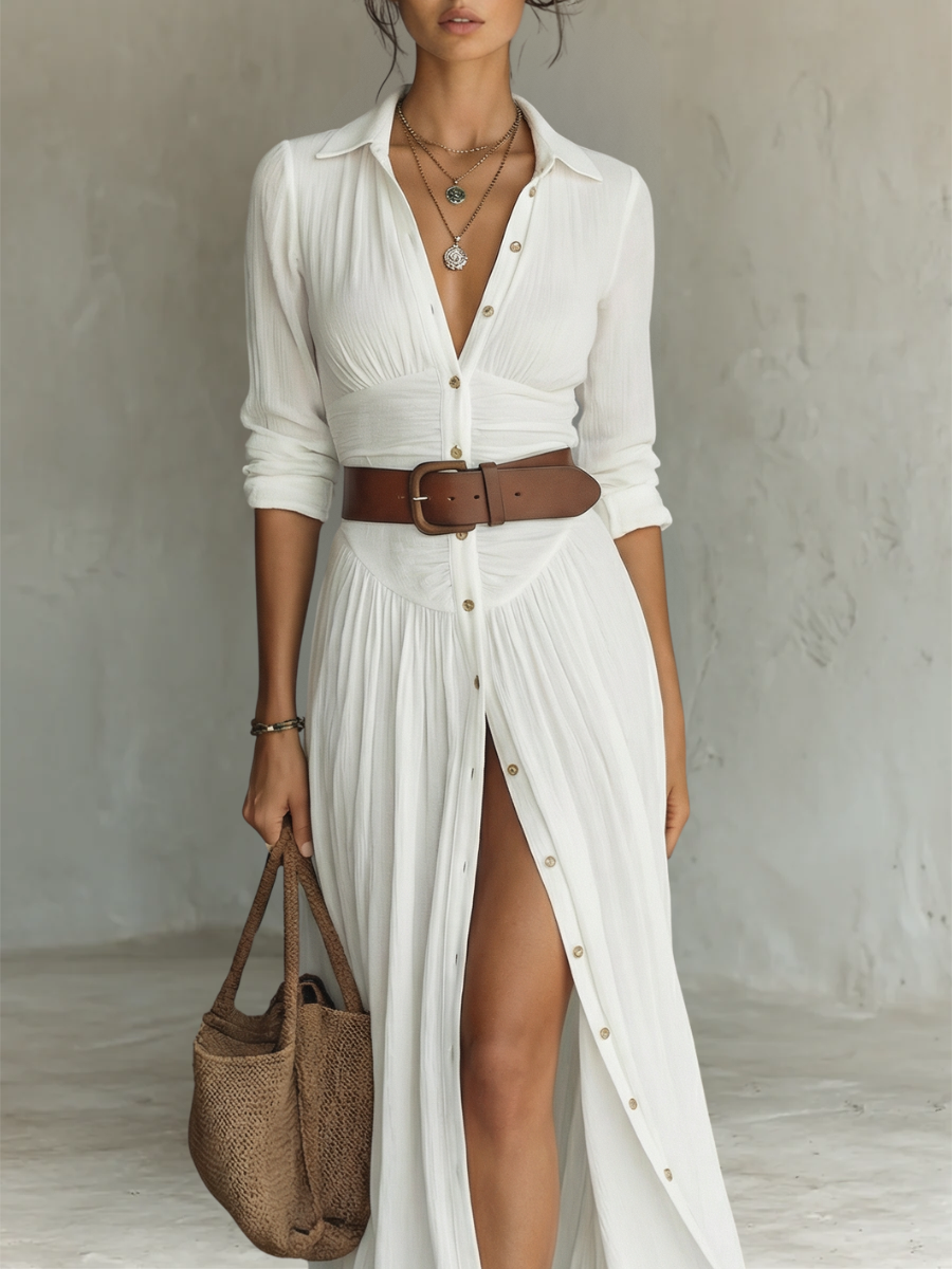 Robe Longue plissée pour Femmes