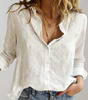 Chemise en Lin Décontractée à Manches Longues pour Femmes