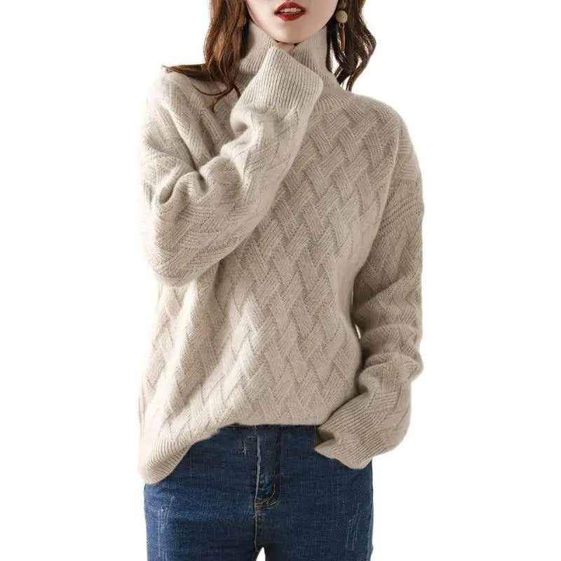 Pull en maille col montant pour femmes