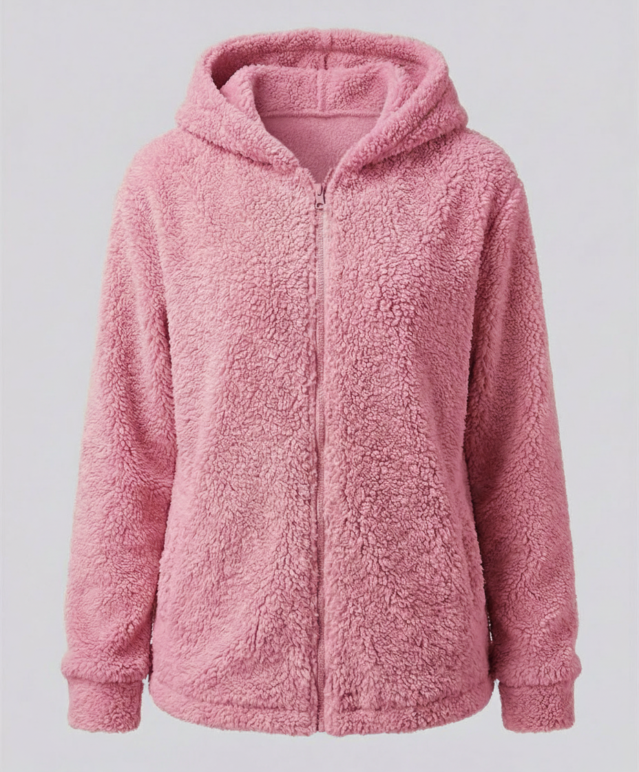 Veste Polaire Teddy à Capuche pour Femme