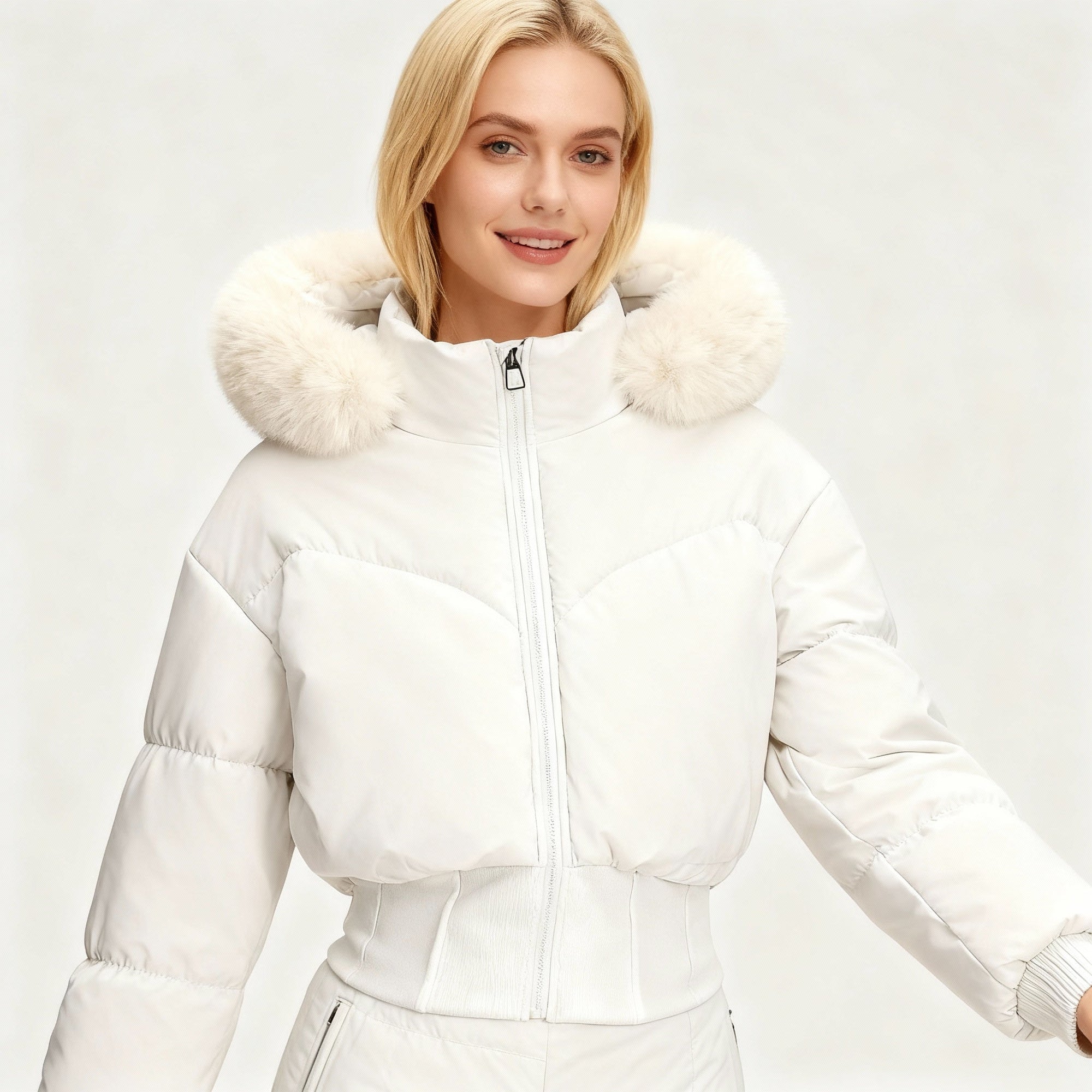 Elegant Short Jacket with Removable Hood for Women