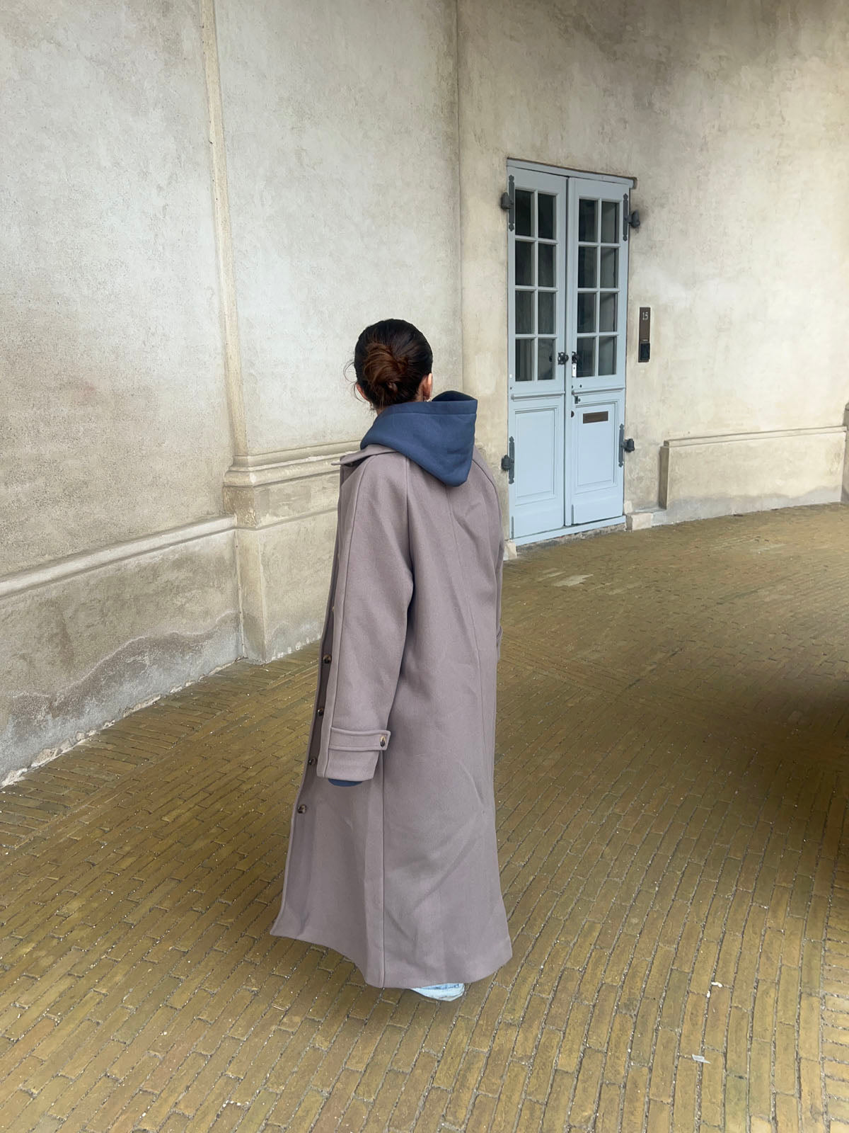 Manteau Long Polo Col pour Femme