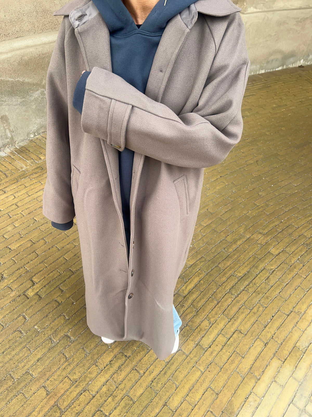 Manteau Long Polo Col pour Femme