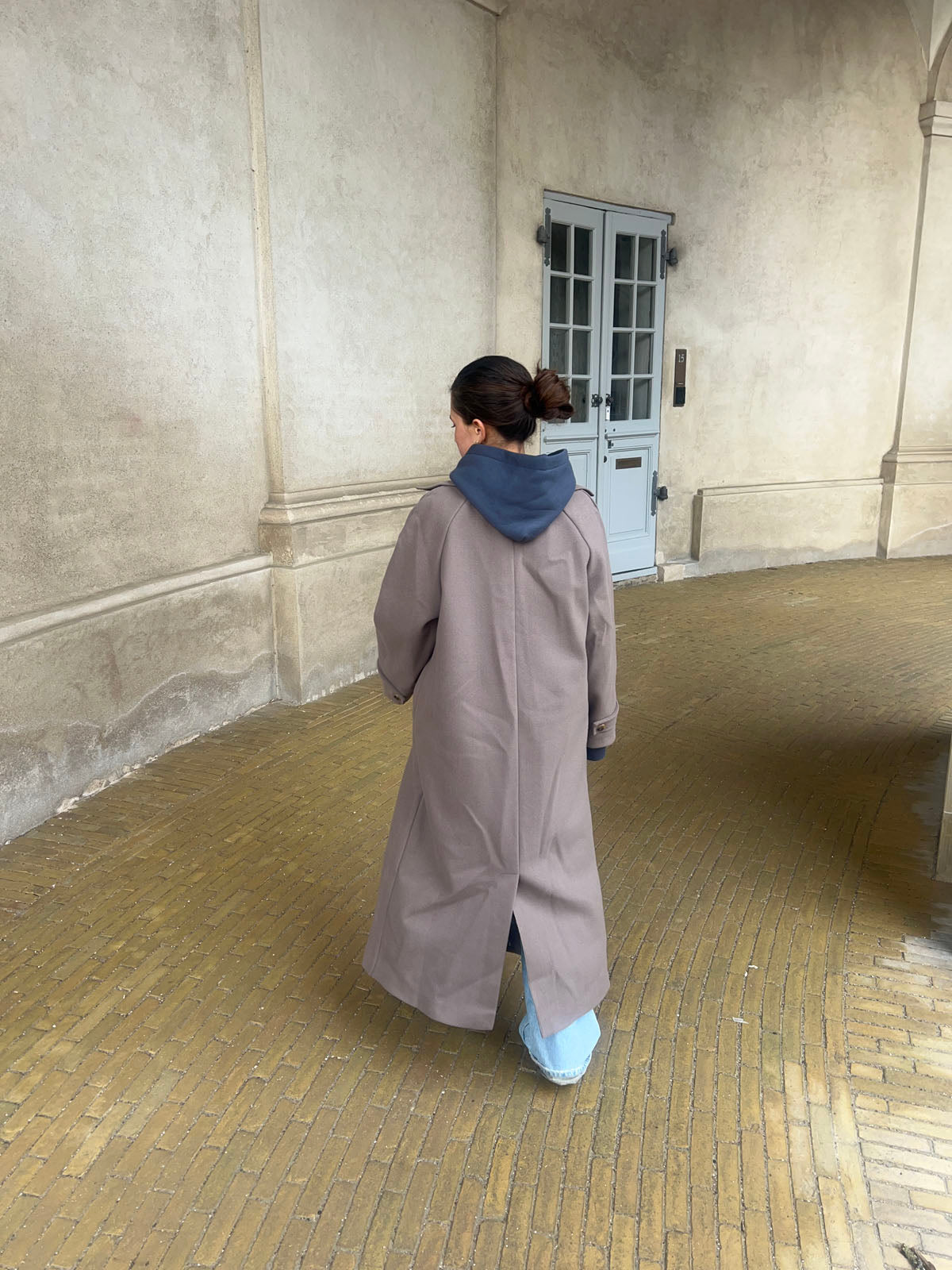 Manteau Long Polo Col pour Femme