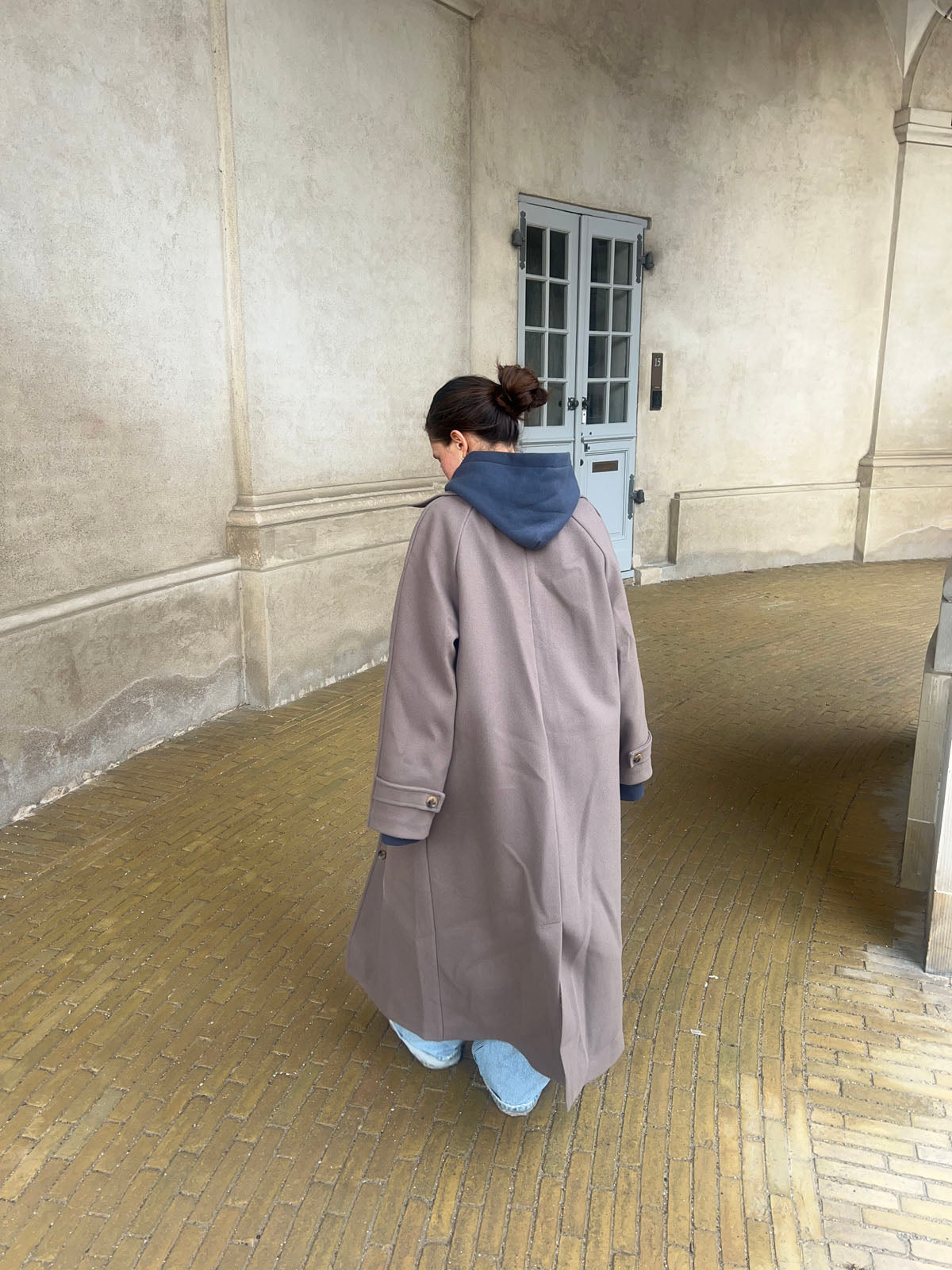 Manteau Long Polo Col pour Femme