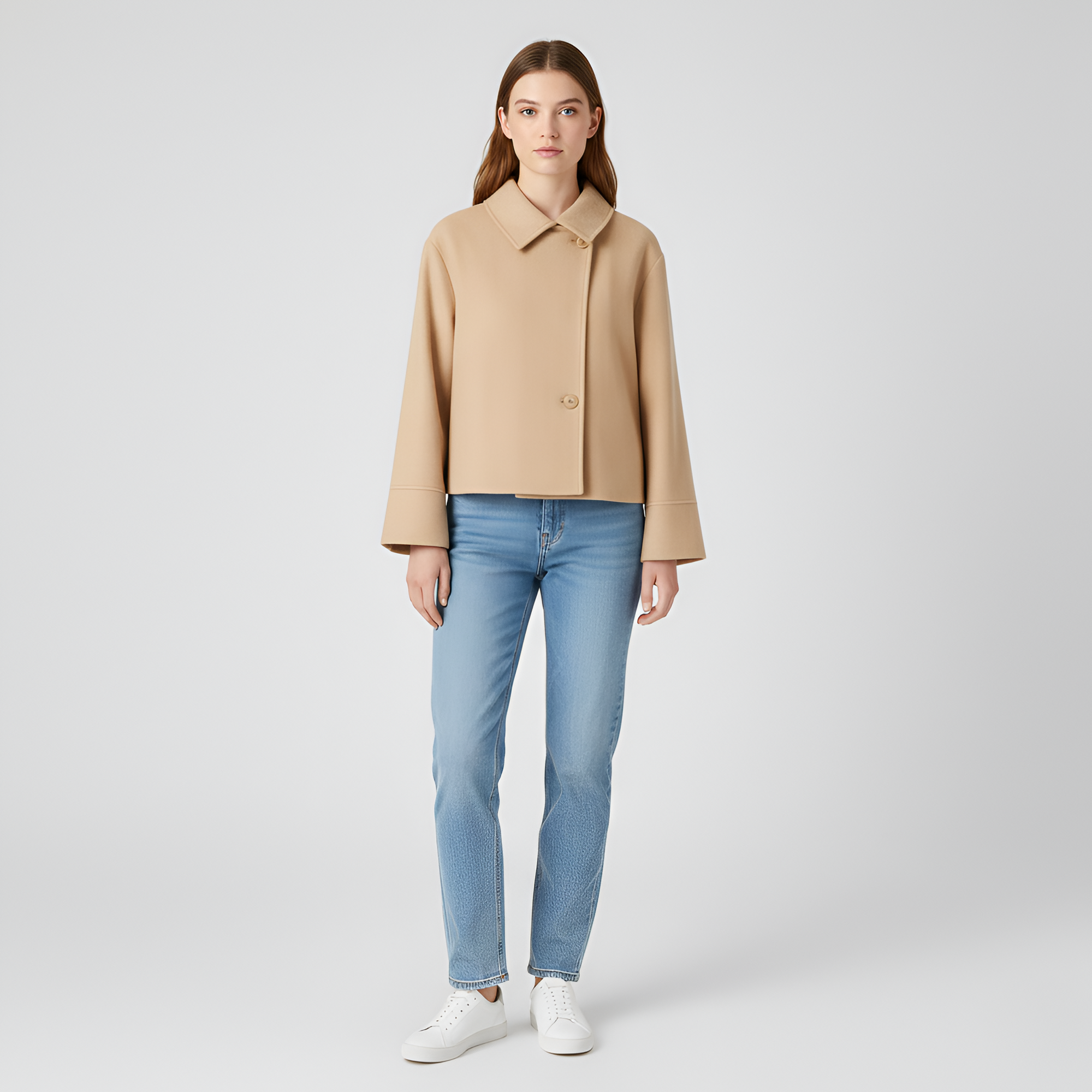 Veste courte en laine mélangée pour Femme