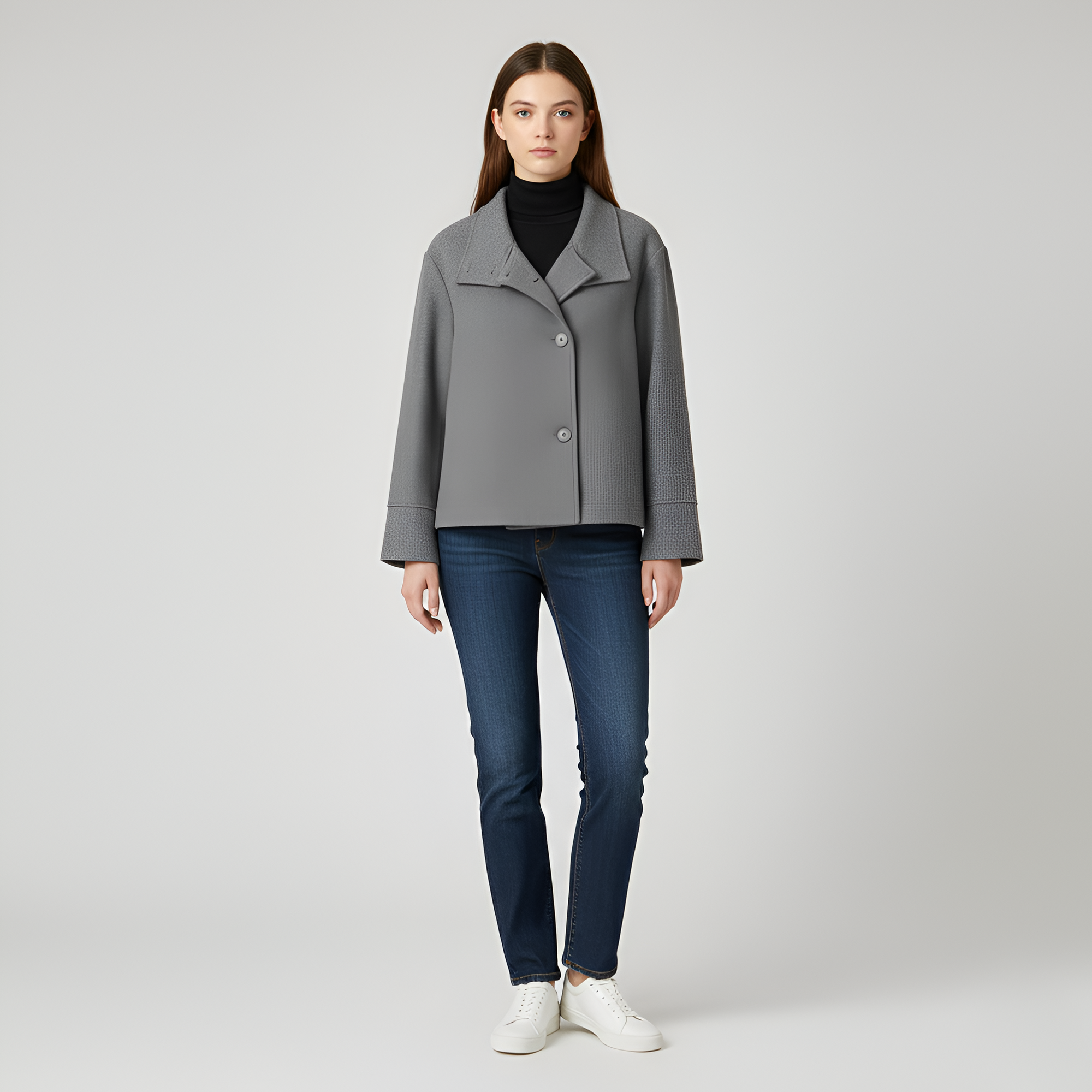 Veste courte en laine mélangée pour Femme