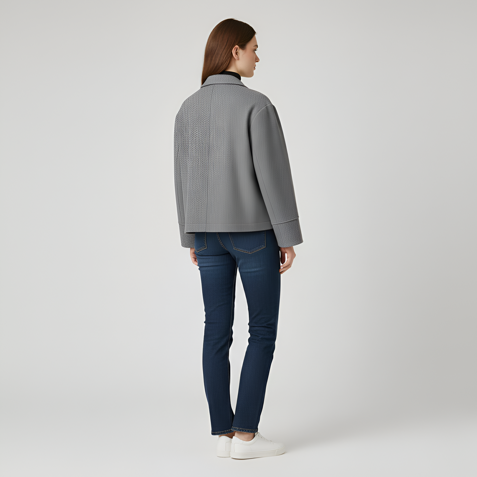Veste courte en laine mélangée pour Femme
