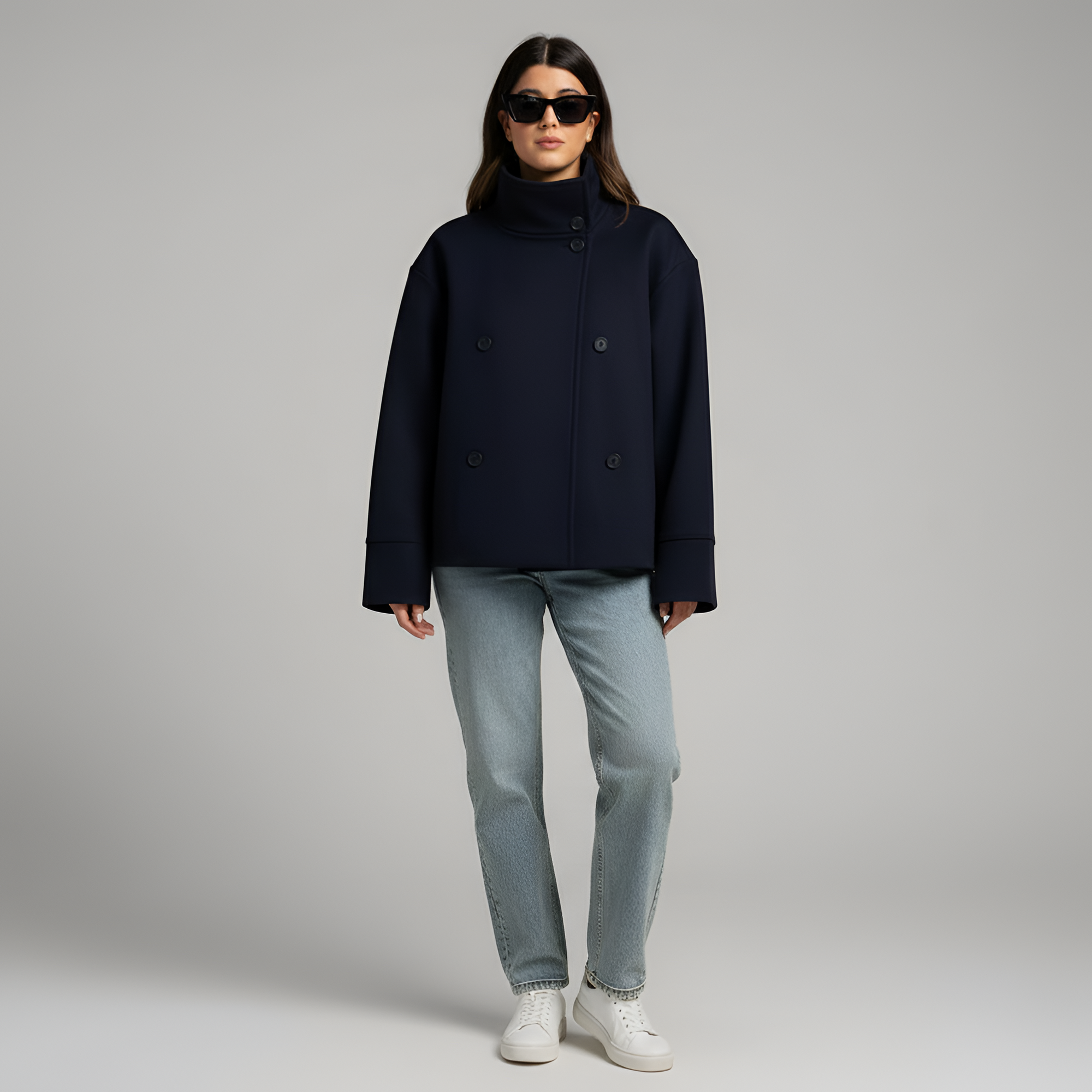 Veste courte en laine mélangée pour Femme