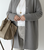 Cardigan Long Oversize en Maille à Col Rond pour Femme