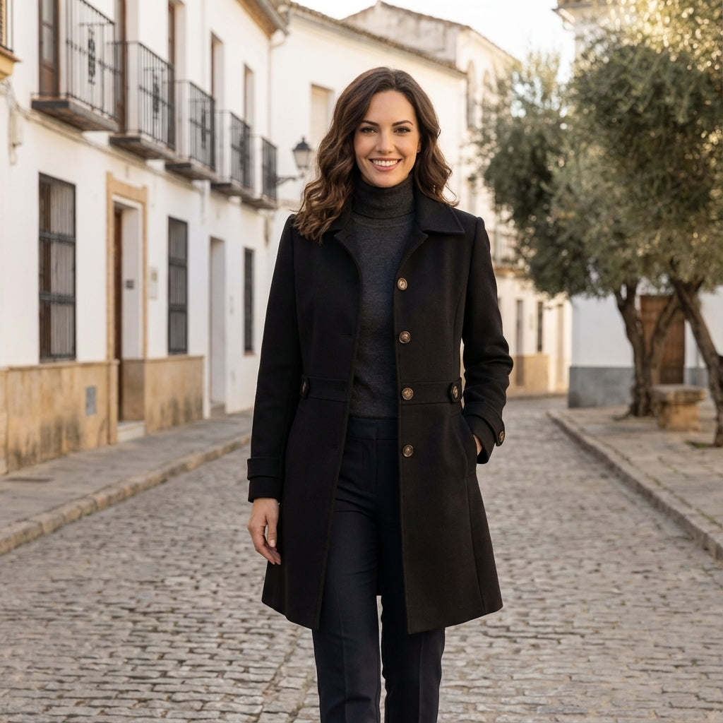 Manteau Élégant Mi-Long pour Femme