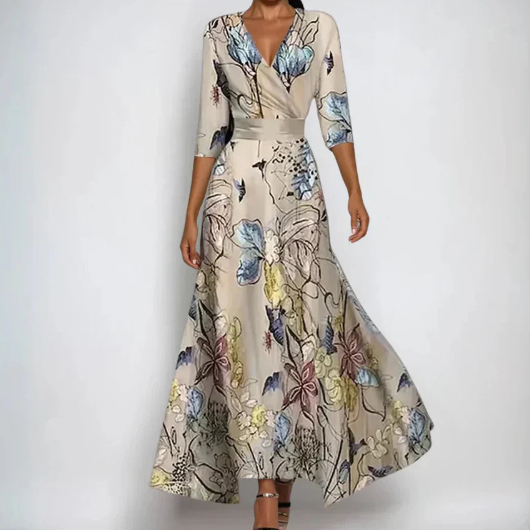 Robe longue imprimée pour femmes