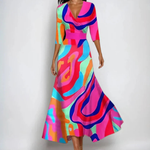 Robe longue imprimée pour femmes