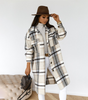 Manteau Long à Carreaux pour Femmes