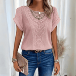 T-shirt à manches courtes à col rond pour femmes