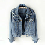 Veste en Jean Perles Stylées pour Femmes