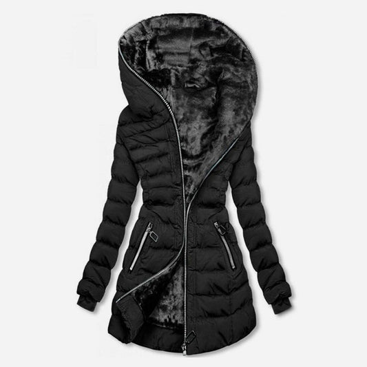 Veste d'Hiver Longue et Élégante pour Femme - Doublure en Fleece