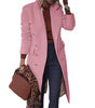 Manteau Long Boutonné Double Rangée pour Femmes