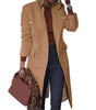 Manteau Long Boutonné Double Rangée pour Femmes