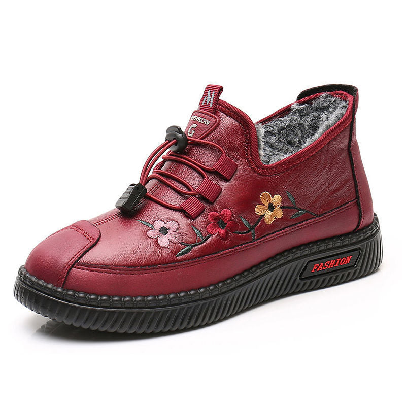 Basket Fourrée à Lacets Élastiques en Similicuir pour Femme