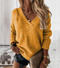 Pull Col V Décontracté pour Femmes
