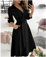 Robe Midi Élégante à Manches Longues pour Femme | Idéale pour les Occasions Spéciales