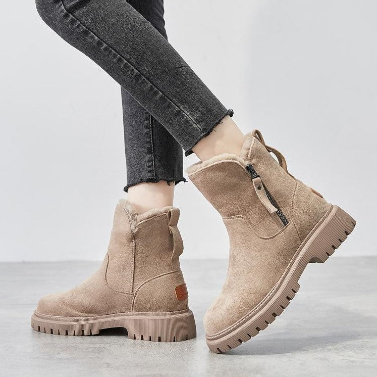 Bottine Hiver Fourrée en Suédine pour Femme