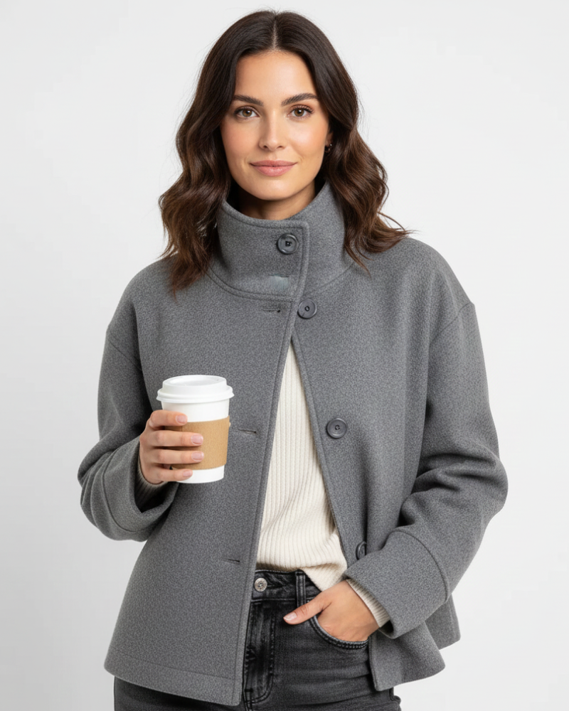 Veste Courte Hiver à Col Montant pour Femme
