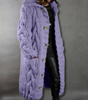 Gilet Long à Capuche en Grosse Maille pour Femme