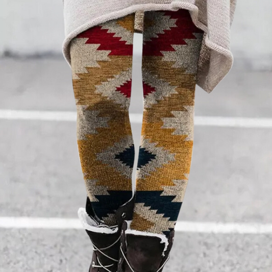 Ethnic Printed Winter Leggings for Women