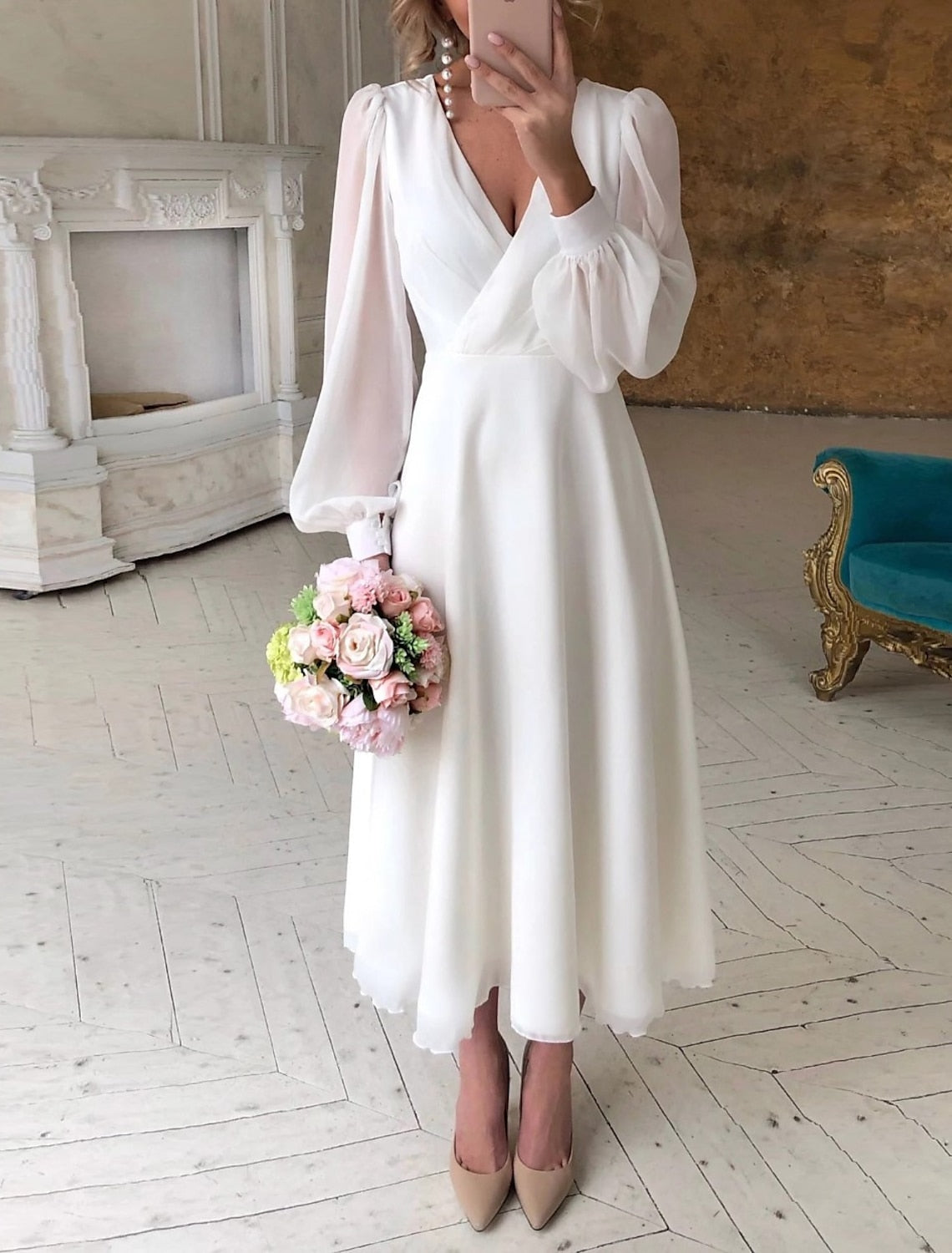 Robe Longue Évasée à Manches Longues pour Femme | Idéale pour les Sorties