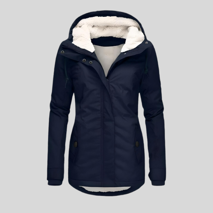 Parka Longue Imperméable avec Capuche pour Femmes