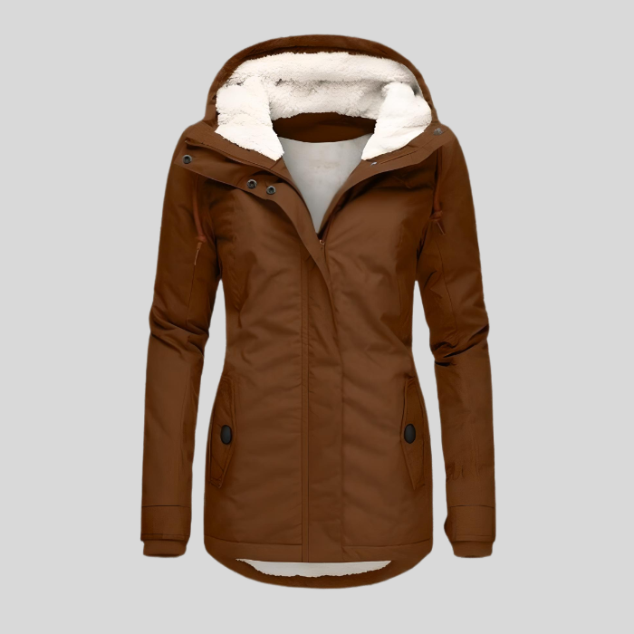 Parka Longue Imperméable avec Capuche pour Femmes
