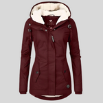 Parka Longue Imperméable avec Capuche pour Femmes