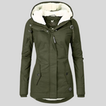 Parka Longue Imperméable avec Capuche pour Femmes
